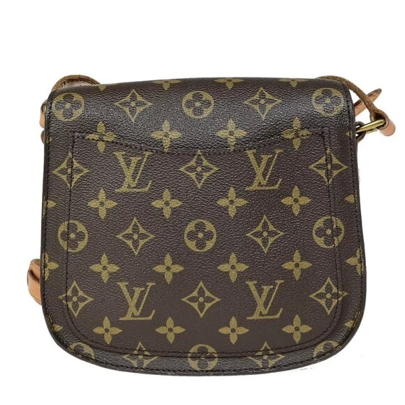Auth LOUIS VUITTON Saint Cloud MM Shoulder Bag Monogram Leather Brown - Picture 3 of 16